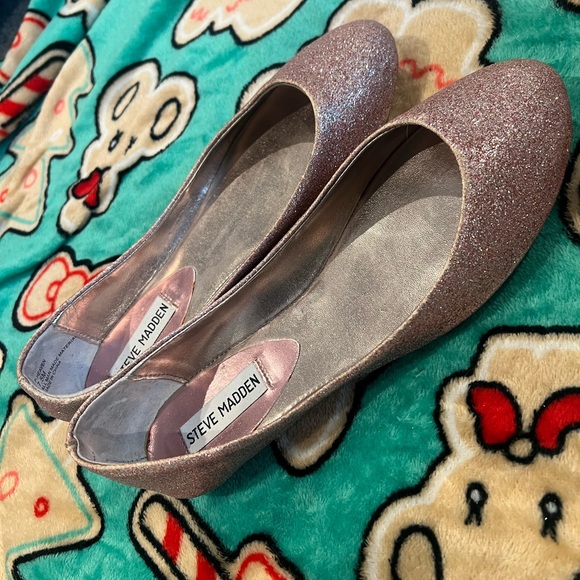 Steve Madden P-Heaven Pink Glitter Flats - Picture 3 of 5